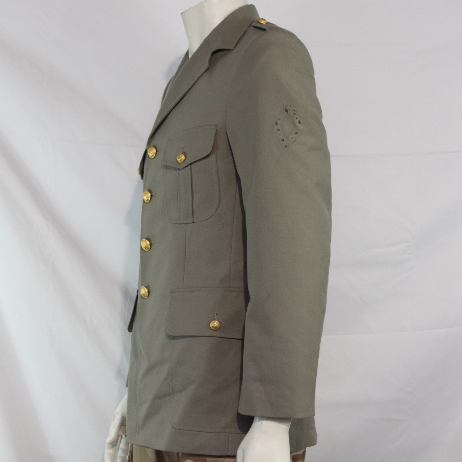 Genuine Surplus French Army Dress Jacket Beige Grey Grade 2 38" Chest (3492)