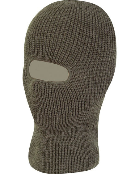 Knitted Balaclava Open Face Thermal Acrylic Cold Weather Warm Olive Green Black