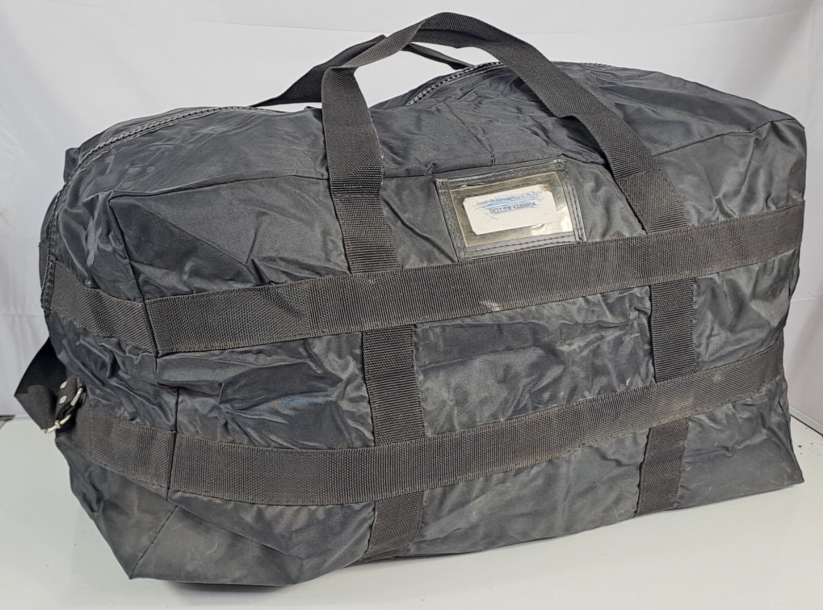 French Military College Holdall Black Duffle Bag Zipped Genuine Surplus (1637)