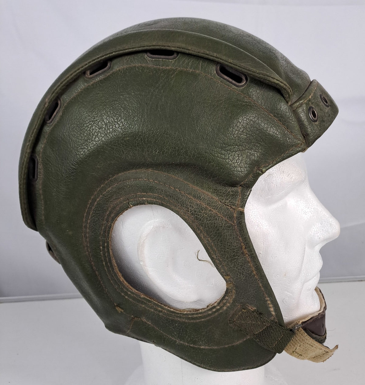 Genuine Surplus French Army Tank Helmet Padded Leather Flexible (1739)