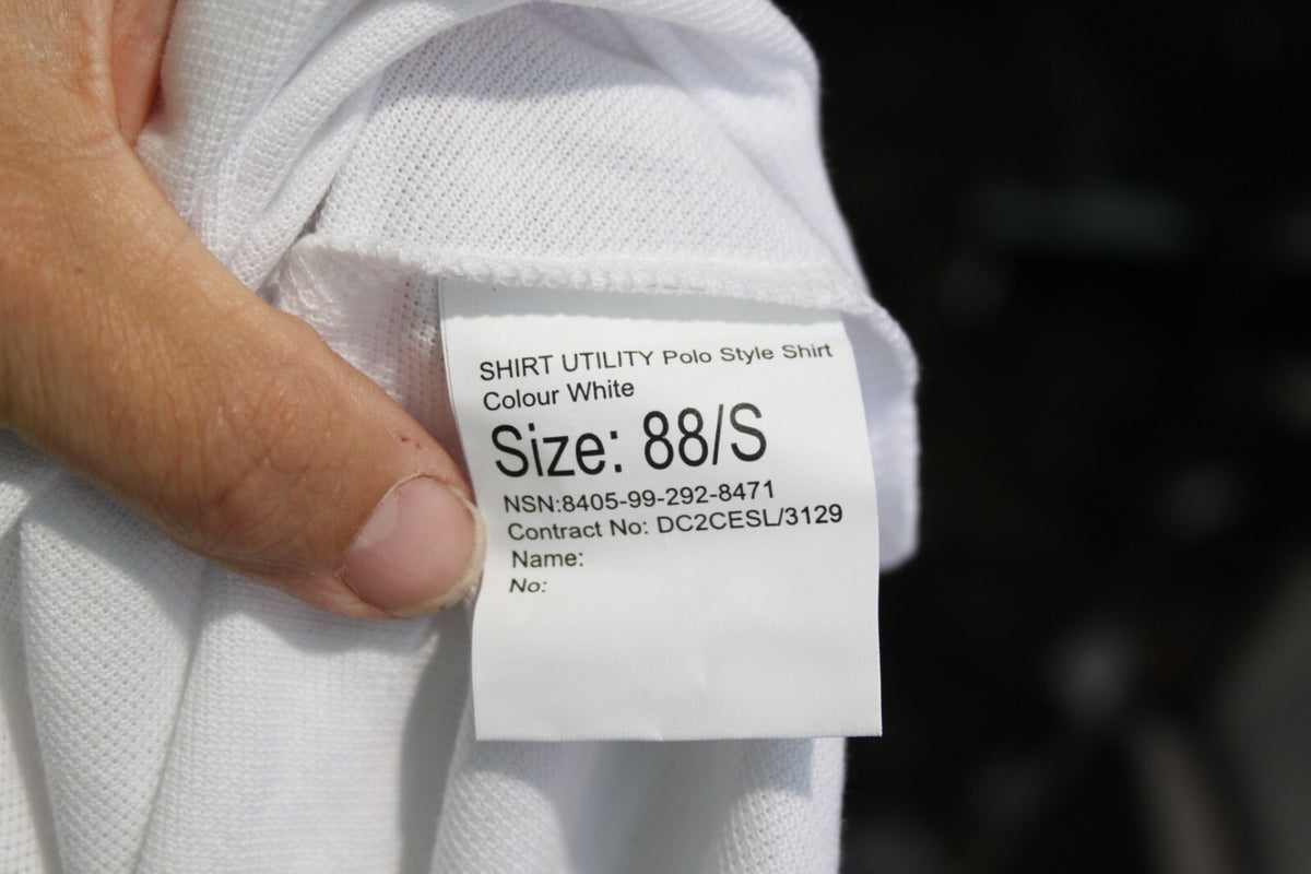 Genuine Surplus British Forces Army Military White Polo Shirt PT T-Shirt Small