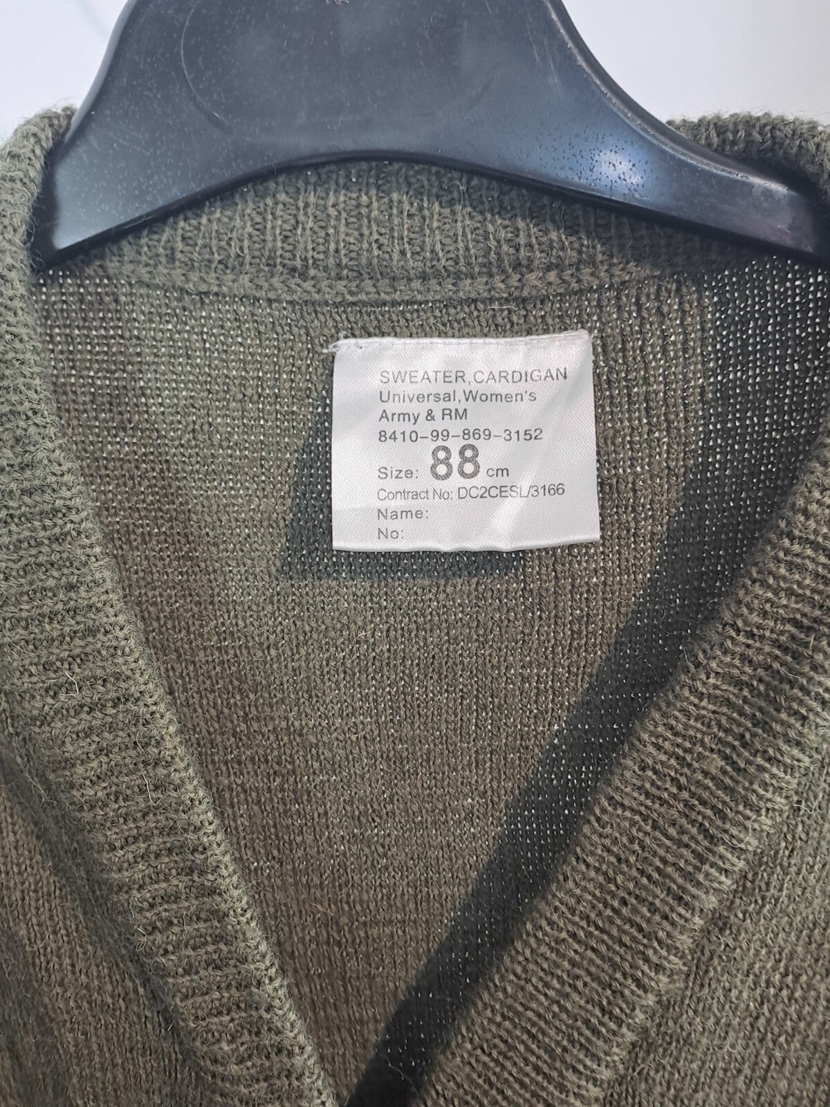 Genuine Surplus British Army & R Marines Cardigan Womens Olive Green 35" (1606)