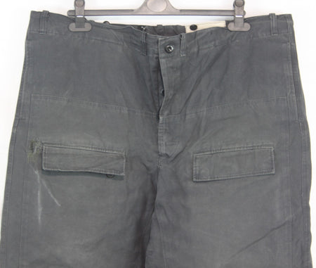 Genuine Surplus French / Belgian Vintage Canvas Trousers Stiff Navy 46" (1532)