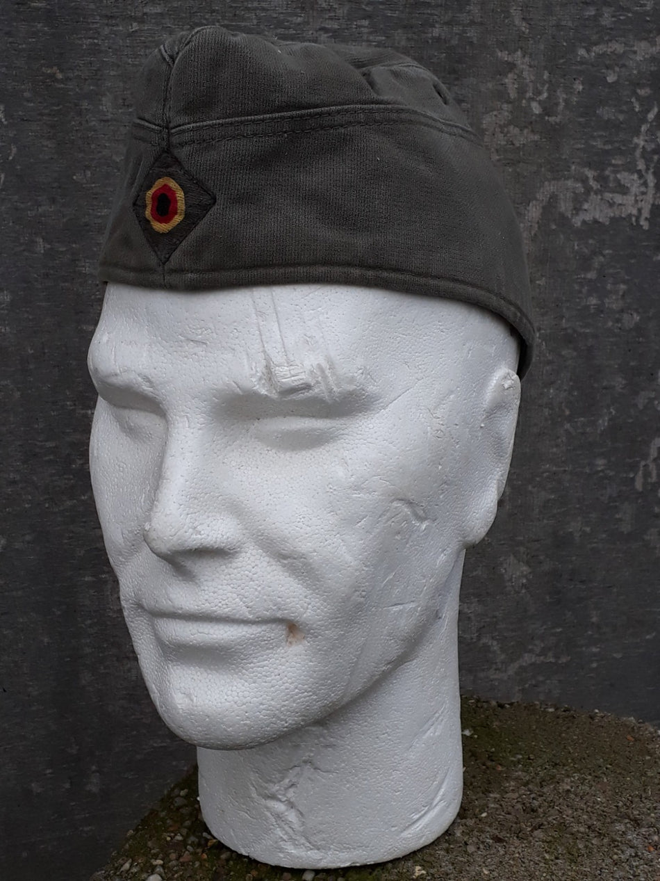 Genuine Surplus German Side Cap Fatigue Cap Chip Packet Hat Olive Vintage 1980's