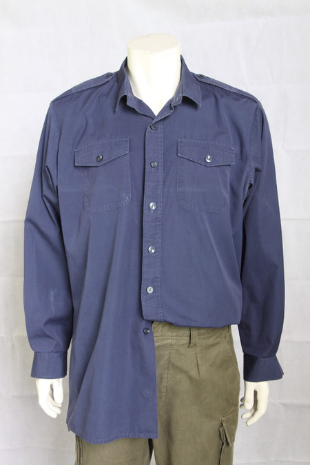 Genuine Surplus Vintage Royal Navy / RAF Cotton Working Shirt Blue