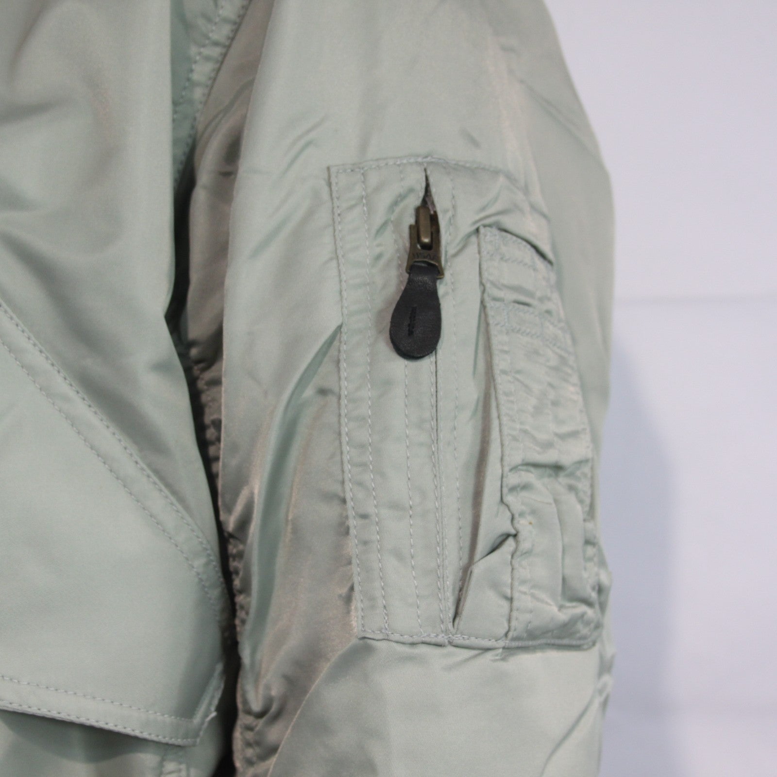 Highlander MA2 Bomber Jacket Plain Collar Padded Silver Grey Medium