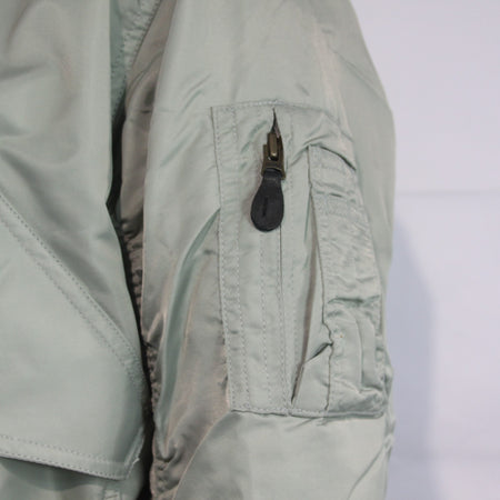 Highlander MA2 Bomber Jacket Plain Collar Padded Silver Grey Medium