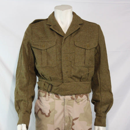 1954 British Army Battle Dress Short Uniform Jacket Wool 38" Chest Brown (3541)