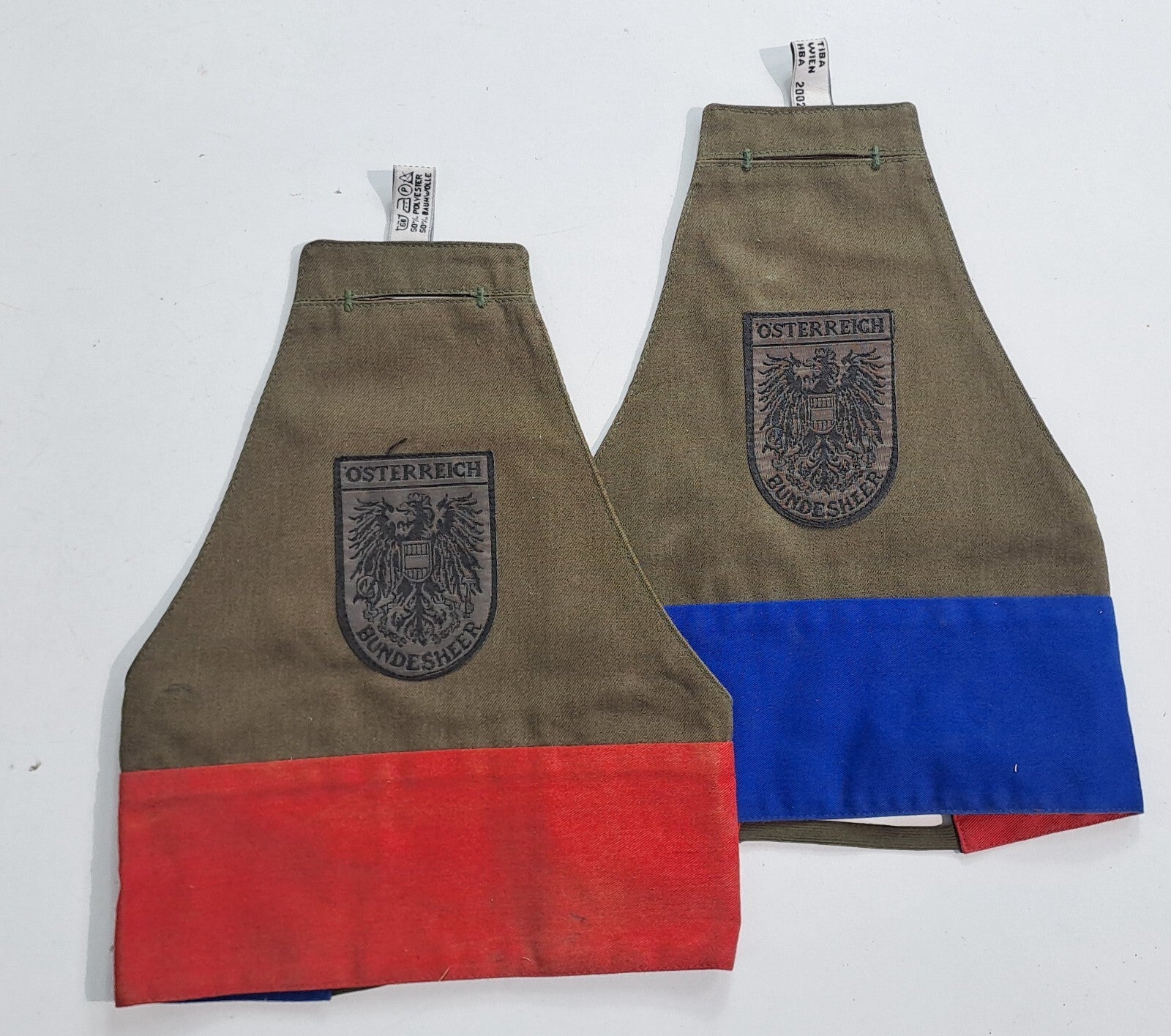 Genuine Surplus Austrian Army reversible Brassard Olive Badged SINGLE (3089)