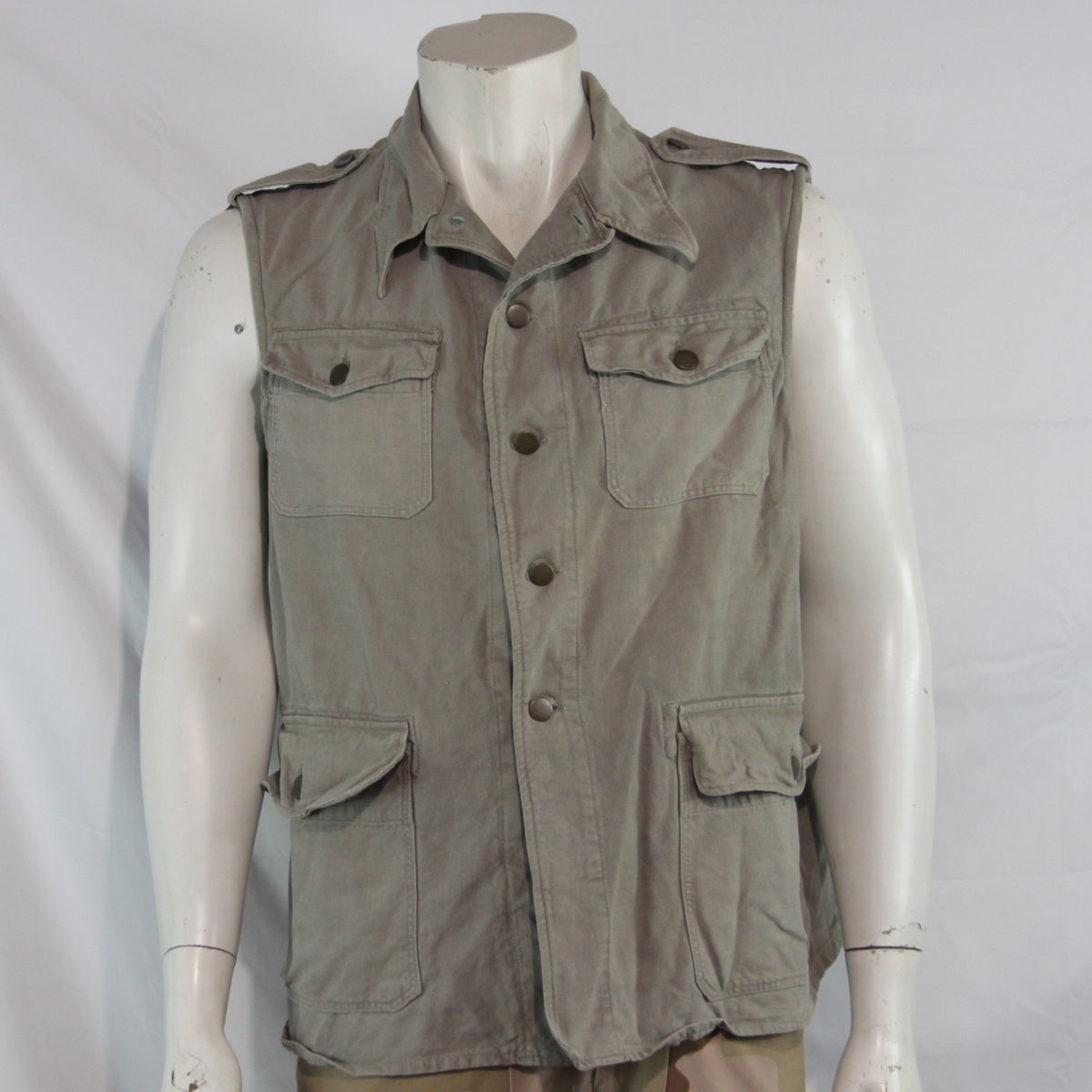Military Surplus Denim Gilet Sleevless Jacket Grey Genuine Army Kit 38" C (4313)
