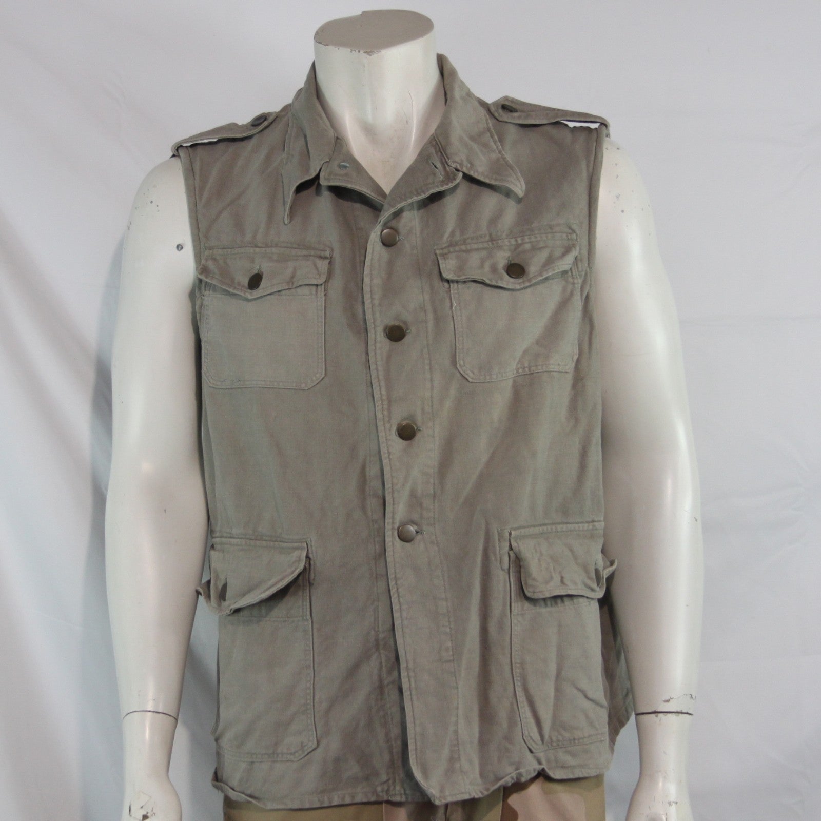 Military Surplus Denim Gilet Sleevless Jacket Grey Genuine Army Kit 38" C (4313)