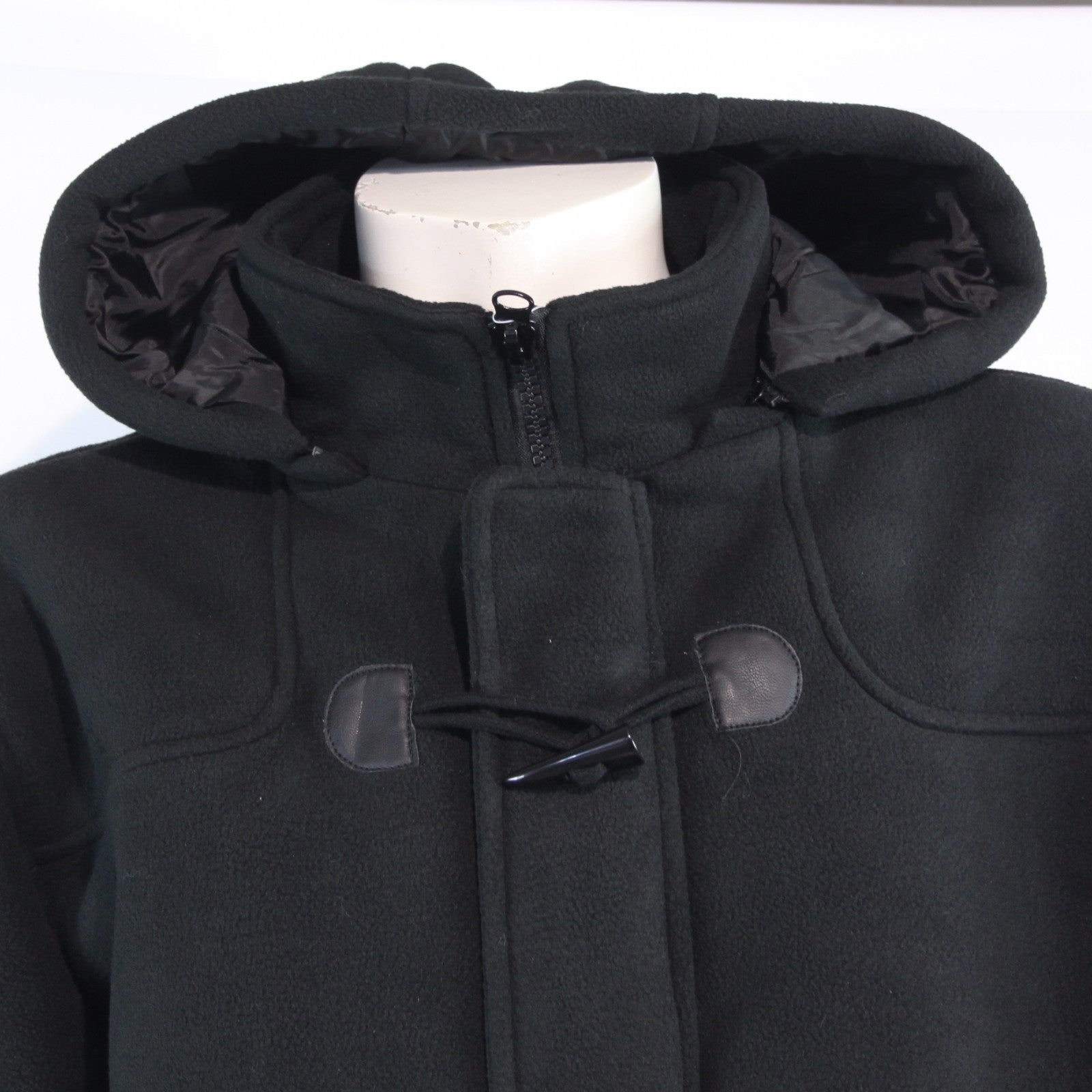 Himalaya Duffel Coat Black Fleece Winter Coat Toggles Mens XL (3799)