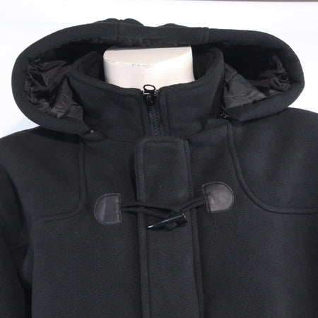 Himalaya Duffel Coat Black Fleece Winter Coat Toggles Mens XL (3799)