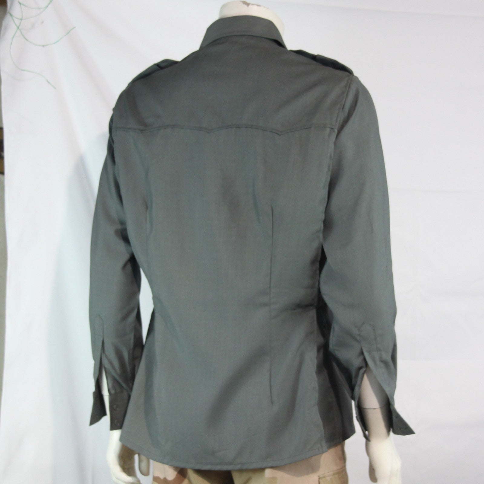 Genuine Surplus Italian Police Shirt with One Lapel Badge Green Grey 15.5"(4101)