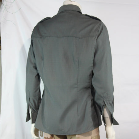 Genuine Surplus Italian Police Shirt with One Lapel Badge Green Grey 15.5"(4101)