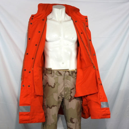 Genuine Surplus Military High Visibility Longline Orange Coat Jacket (3157)