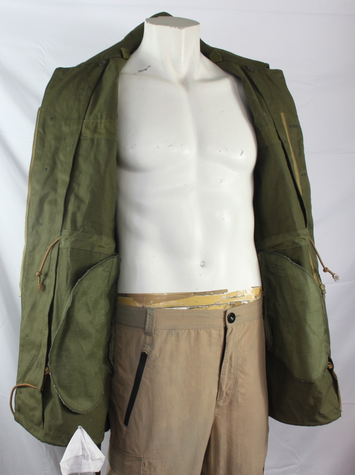 Genuine Surplus Czech Army Olive Canvas Parka Belted Unlined 44-46" (1413)