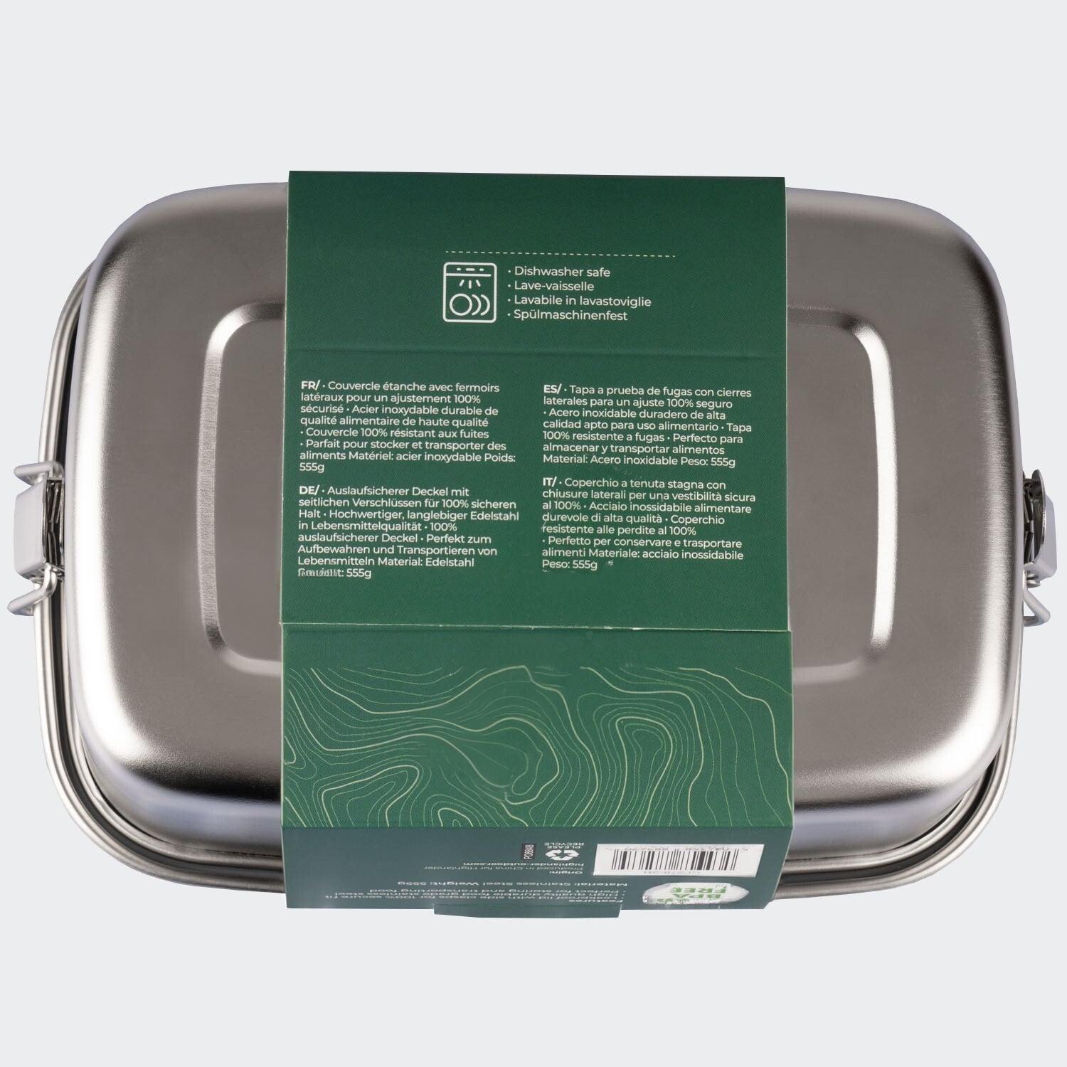 Highlander Stainless Steel Scran Box Lunch Box Tin Bento Box Metal Strong 1 Litr