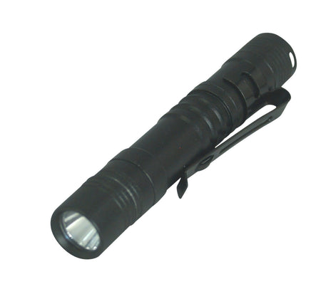 1 LED Pencil Thin Alloy Tactical Covert Torch With Penclip Camping Military