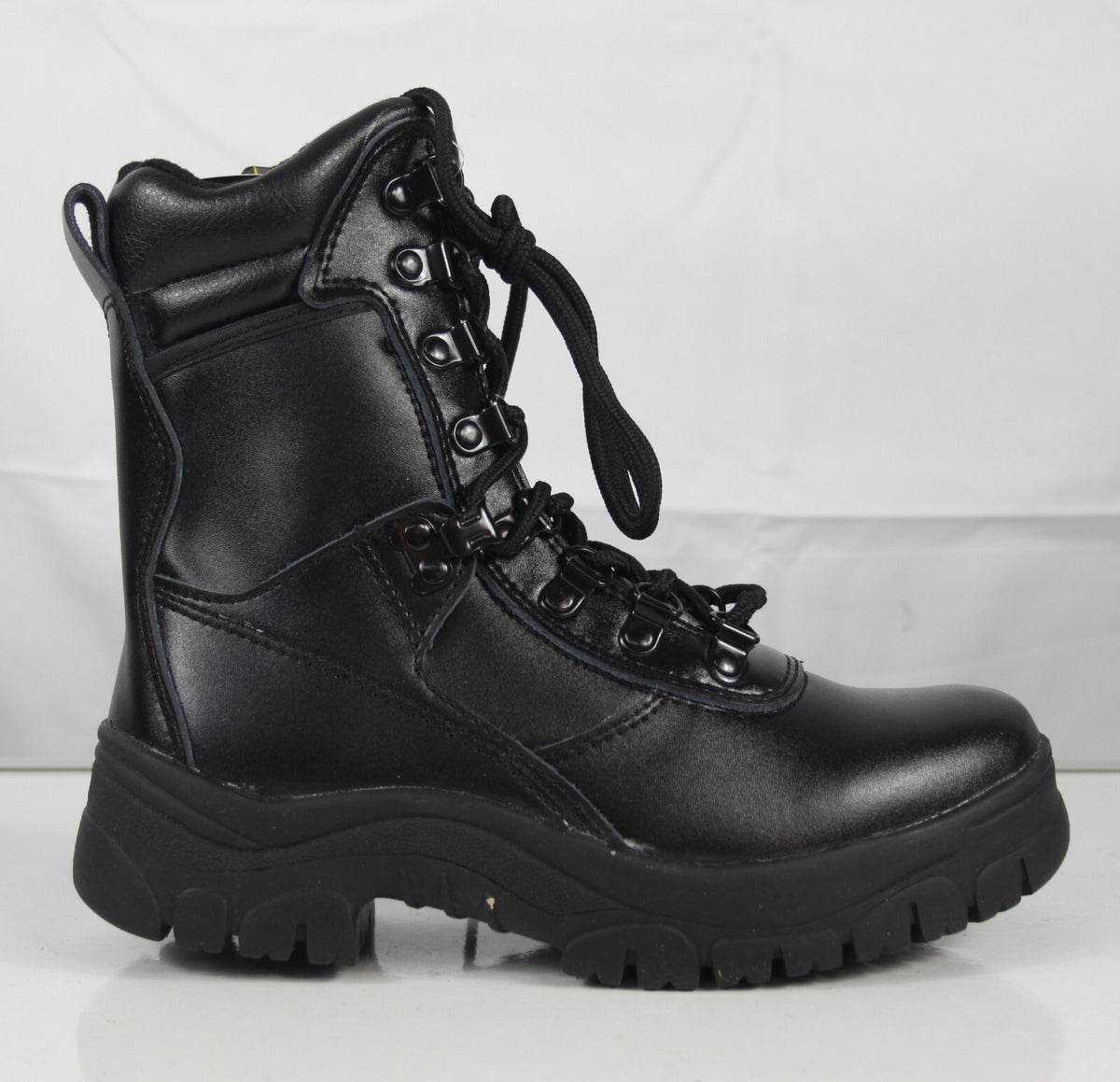 Taskforce LX Boot Military Tactical Black Leather Security Boot Side Zip 3 & 7