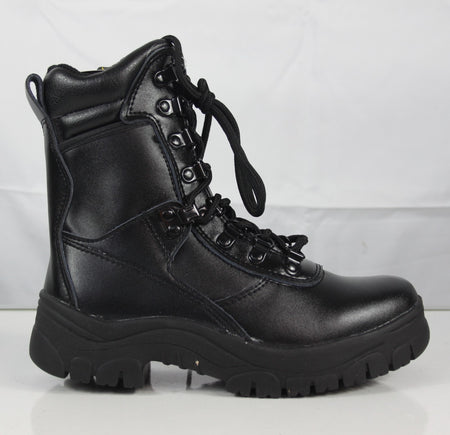 Taskforce LX Boot Military Tactical Black Leather Security Boot Side Zip 3 & 7