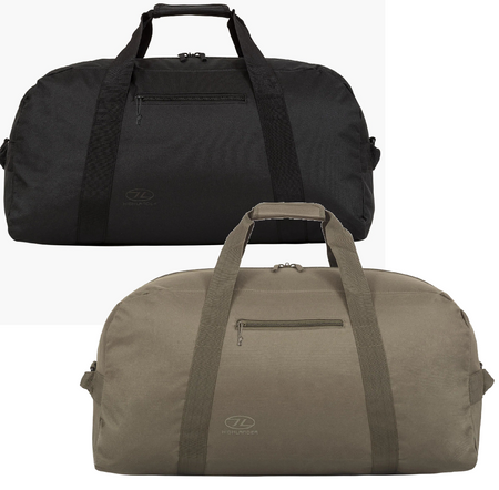 Highlander Cargo Holdall Duffle Bag 65 Litre Medium Strong Durable Black Green