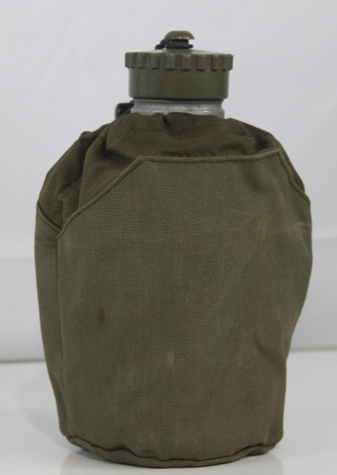 Genuine Surplus Austrian Water Bottle Aluminium Metal Screw Top & Drawcord Cover