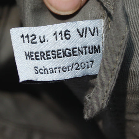 Genuine Surplus Austrian Overhead Shirt 100% Cotton Olive Green 44-46" (4064)