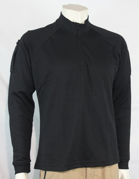 New Genuine Surplus Police Wicking Thermal Zip Neck Top Base Layer Black