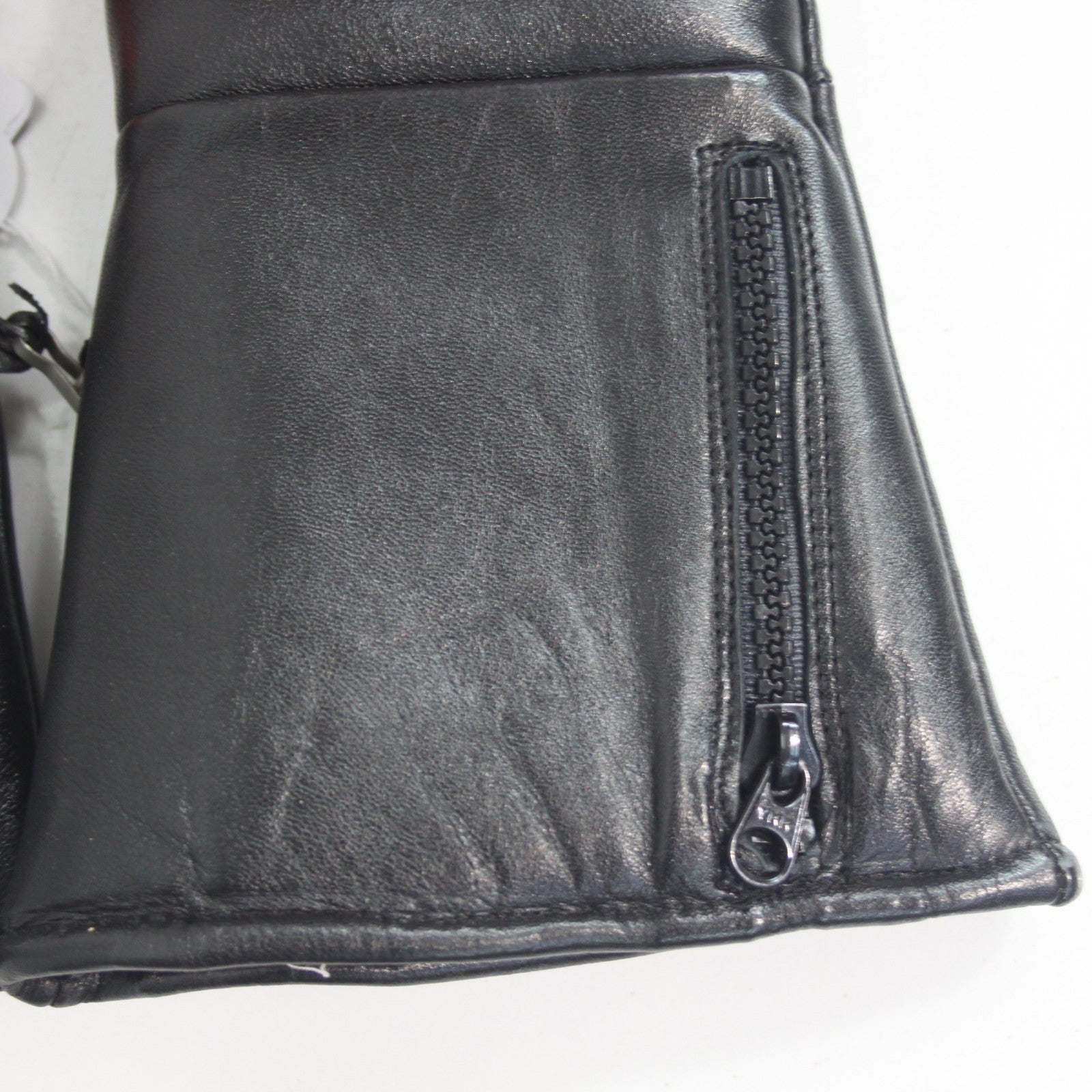 Brand New Black Leather Motorbike Gloves Size Small UK 8  (3907)