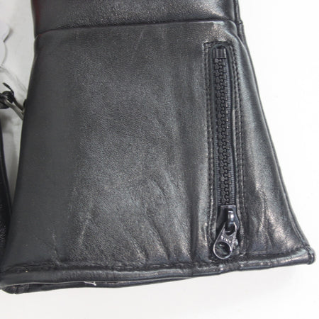 Brand New Black Leather Motorbike Gloves Size Small UK 8  (3907)