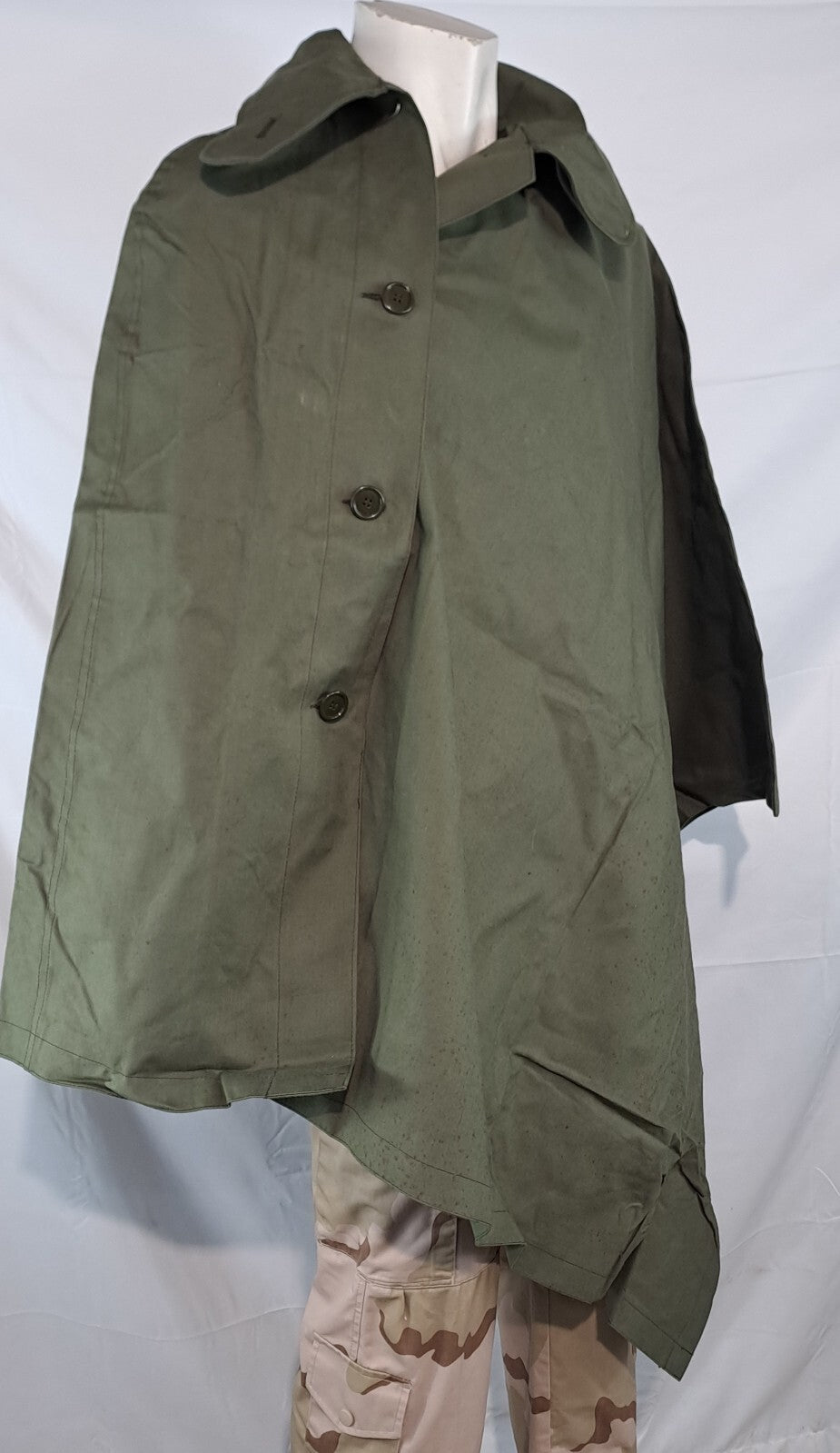 Genuine Surplus Vintage Dutch / Belgian Rain Cape Cloak Jacket Asymmetric (3055)