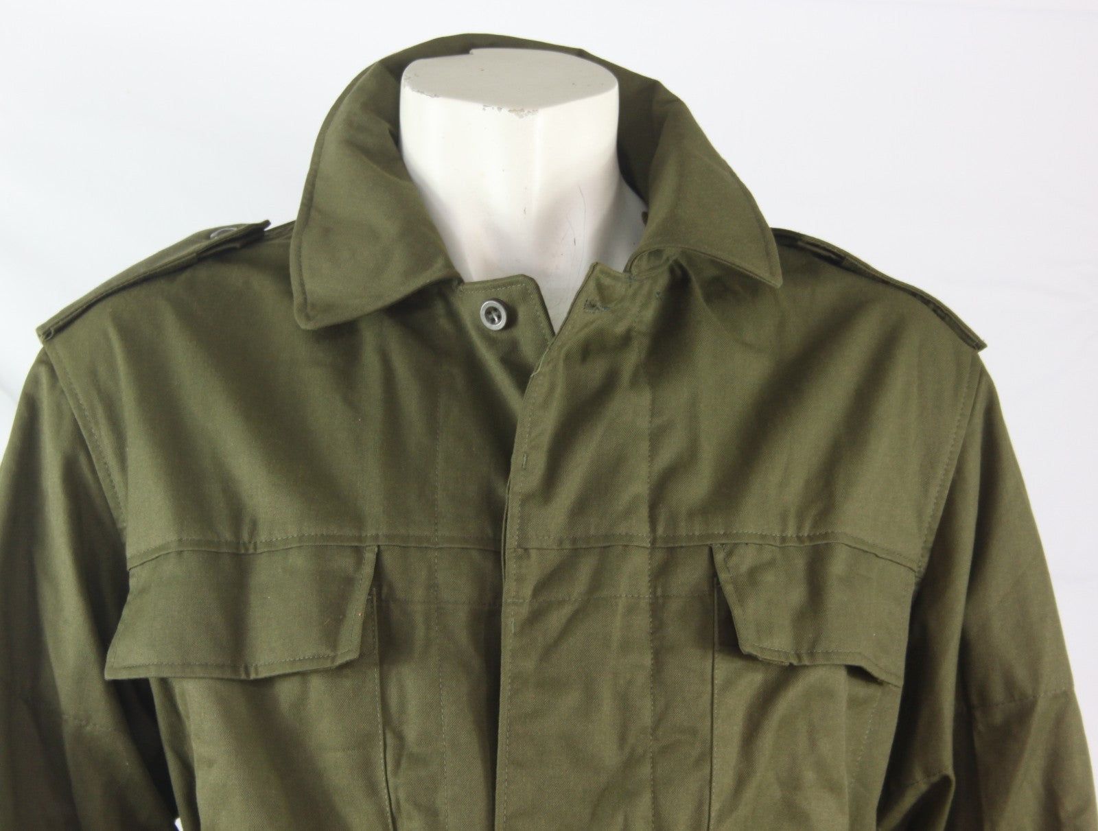 Genuine Surplus Czech Army Olive Canvas Parka Belted Unlined 44-46" (1413)