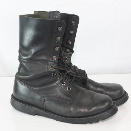 Austrian Army Summer Boots Black Leather UNlined Need Resoling EU43 UK9 (3868)