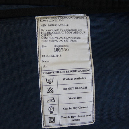 Genuine Surplus British Civilian Blue Osprey Body Armour Plate Cover (3327)