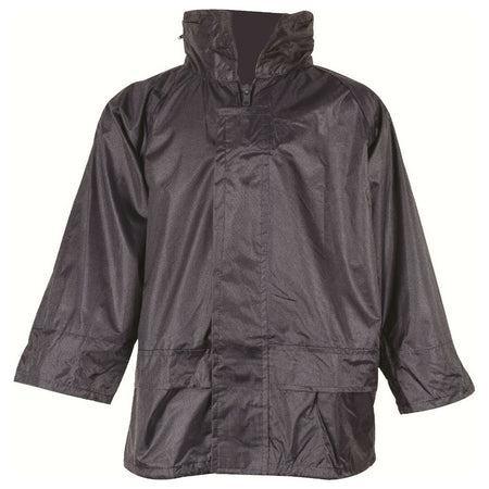 Stormguard Waterproof Coat Jacket PVC Packaway Mens Womens Black