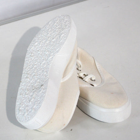 Vintage Military White Plimsolls Lace Up Genuine Surplus EU 38 39 (3865)