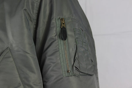 Highlander MA1 Military Style Bomber Jacket Padded Olive Green