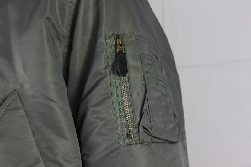 Highlander MA1 Military Style Bomber Jacket Padded Olive Green