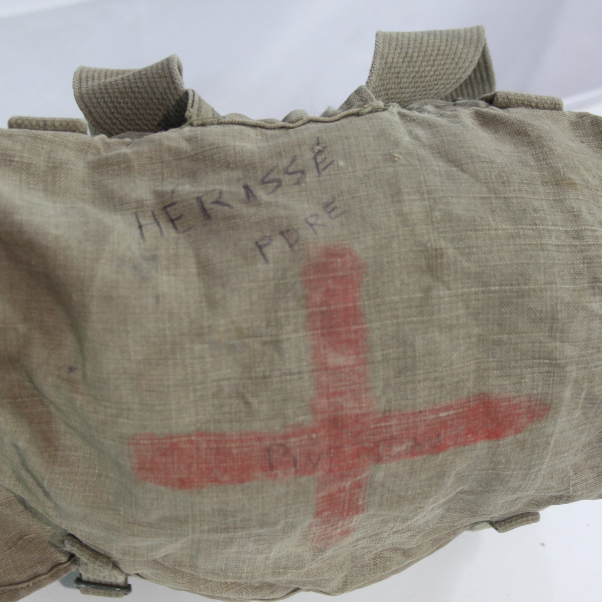 Genuine Surplus French Army Vintage Rucksack Cotton Canvas First Aid Padre 3407