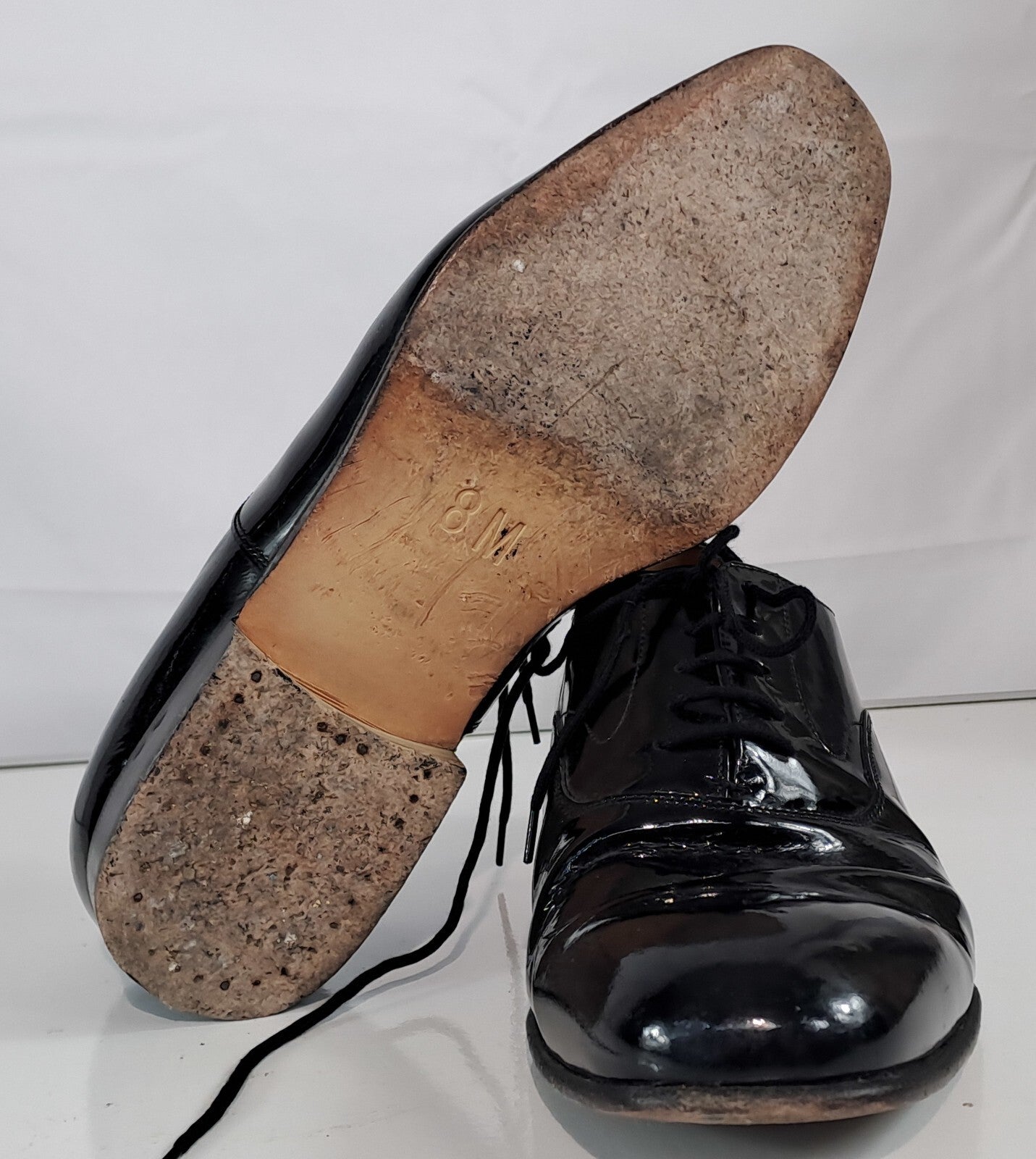Genuine Surplus British Mens Mess Dress Shoes Formal Black Leather Grade 2 (2410