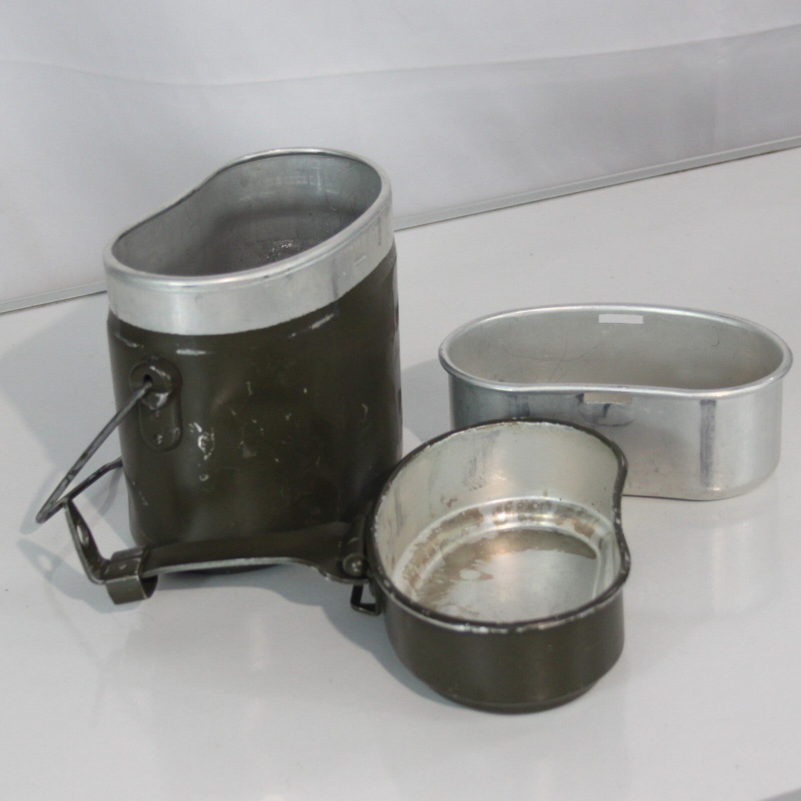 Genuine Surplus Austrian Army  Aluminium  3 Peice Mess Tin Set Billy Can