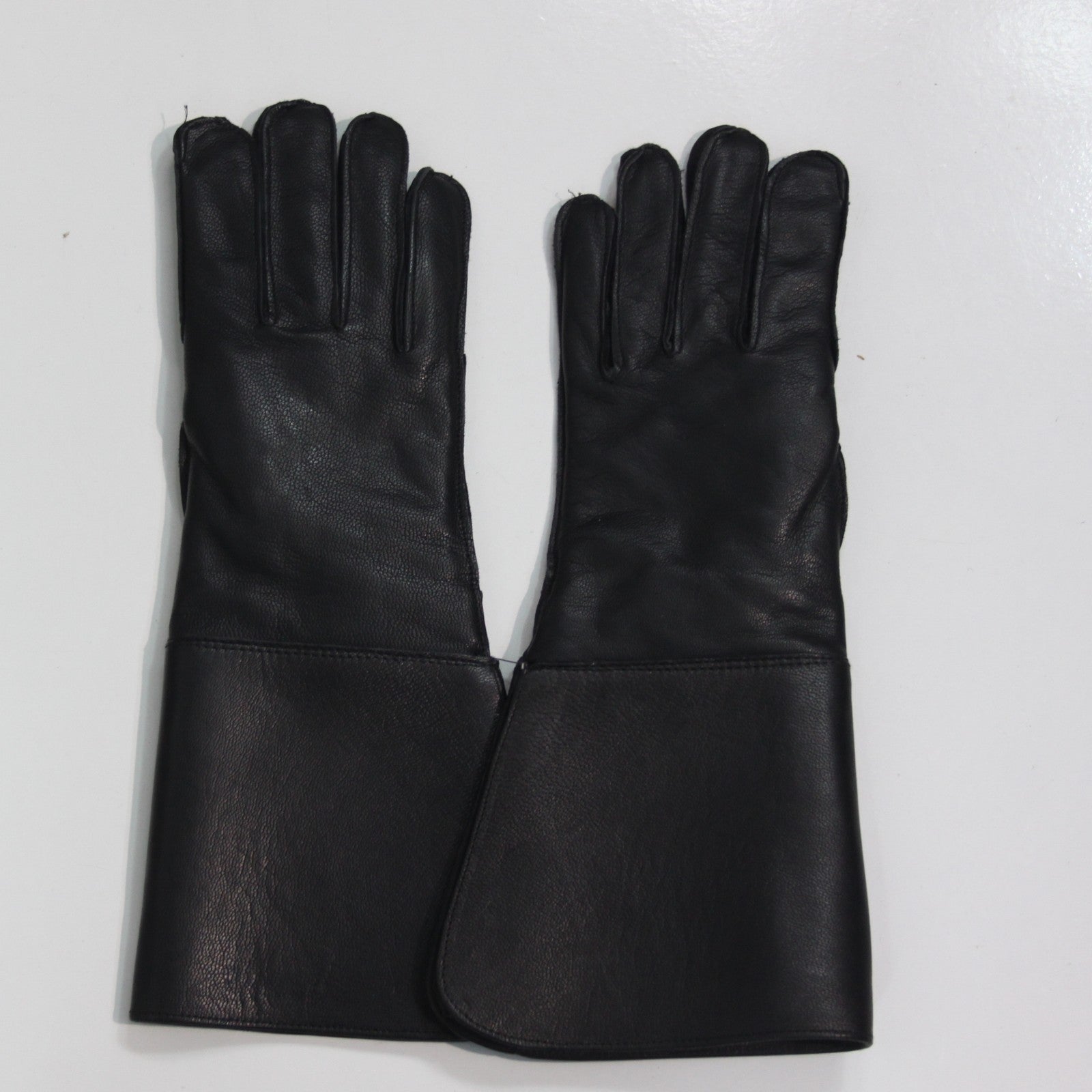 Black Leather Motorbike Gloves Dispatch Rider Size Small UK 8.5 (3910)