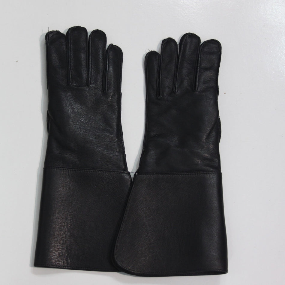 Black Leather Motorbike Gloves Dispatch Rider Size Small UK 8.5 (3910)