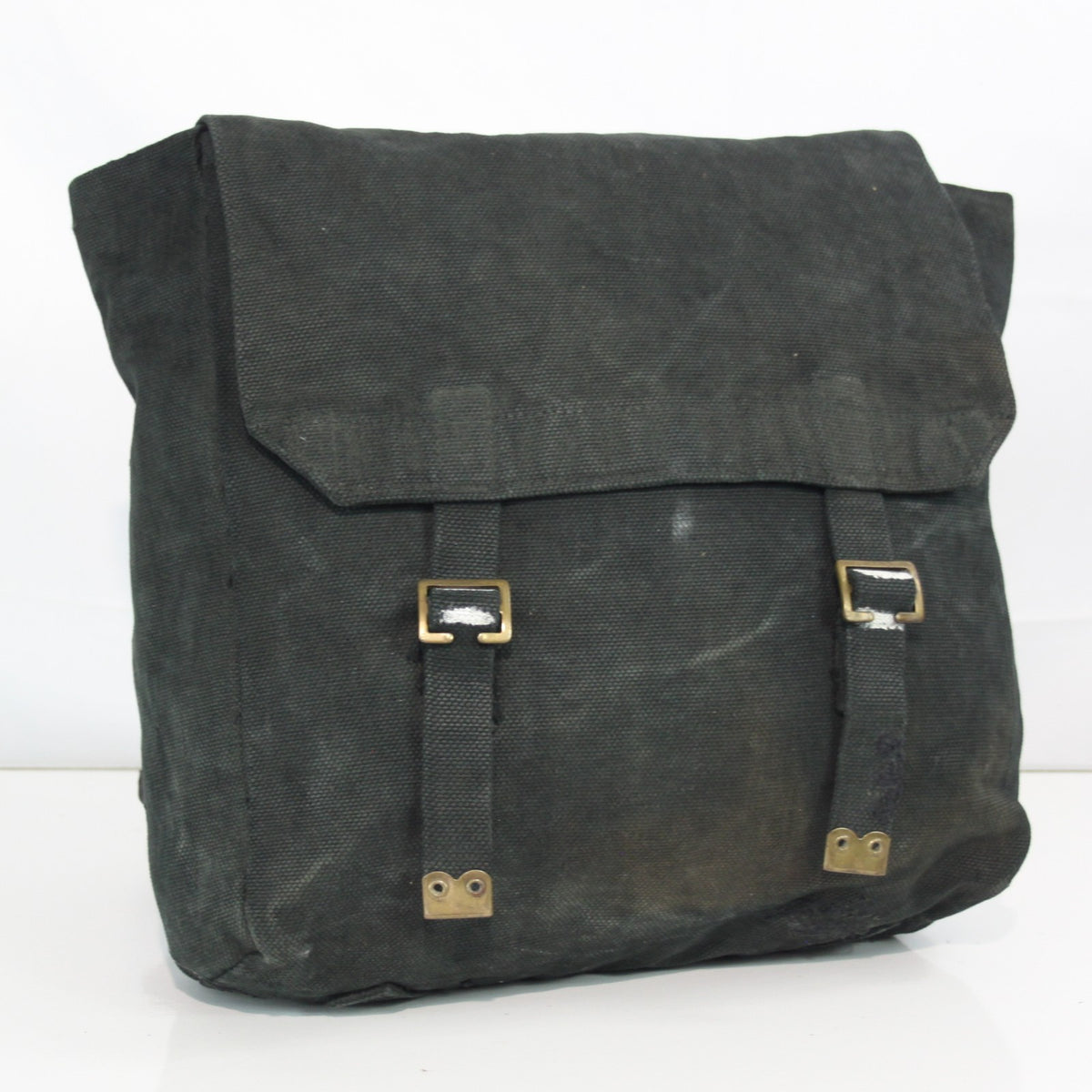 Genuine Surplus Vintage Belgian Army Webbing Bag Side Bag Black Canvas G2 3391