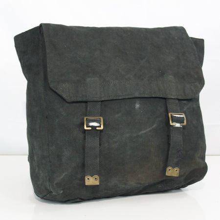 Genuine Surplus Vintage Belgian Army Webbing Bag Side Bag Black Canvas G2 3391