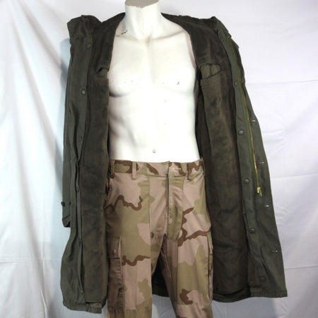 Vintage German Army Olive Parka Genuine Surplus Winter Coat Lined 42-44" (3795)