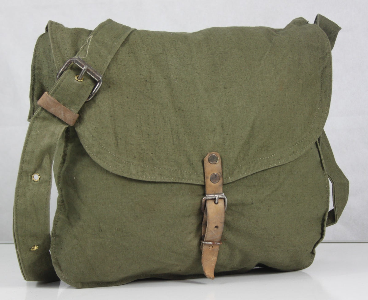 Genuine Surplus Bulgarian Army Vintage Side Bag Canvas Cotton Khaki (1151)