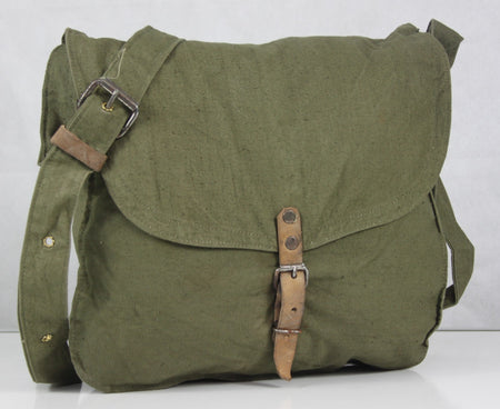 Genuine Surplus Bulgarian Army Vintage Side Bag Canvas Cotton Khaki (1151)