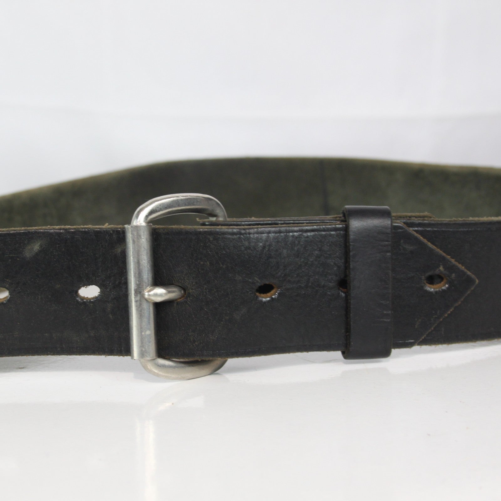 Leather 45mm Army Belt Genuine Surplus Black 28-38" Waist  (3840)